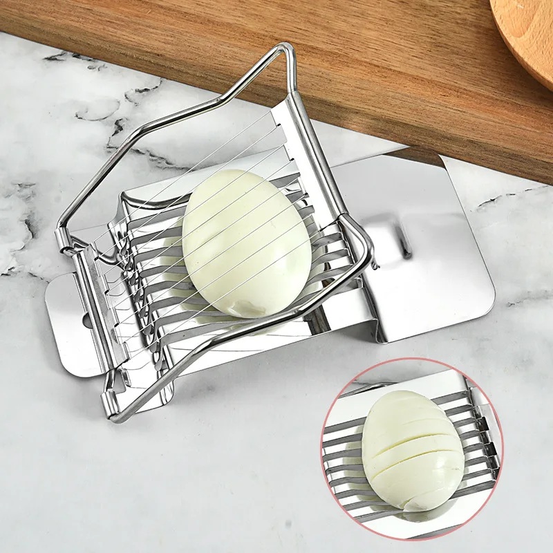 Stainless Steel Egg Slicer Multi Functional Food Grade Fruit Slicer Practical Portable Egg Cutting Dispenser Kitchen Accessories