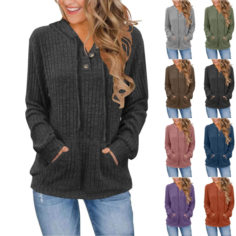 

Women Full Sleeve Sweatshirt Solid Straight Top Pullovers Pocket Spliced Sweatshirts Casual Elegant Regular Office Lady