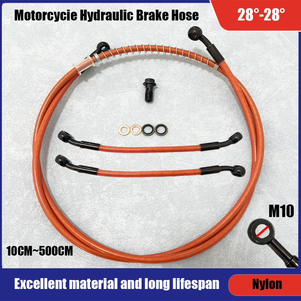 

10-500cm orange Nylon motorcycle dustproof special multi angle high-temperature resistant brake oil pipe hose fuel pipe or joint