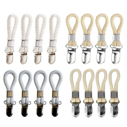 4Pcs Braided Cotton Loop Towel Clips Clothes Pegs Clamp Storage Holder