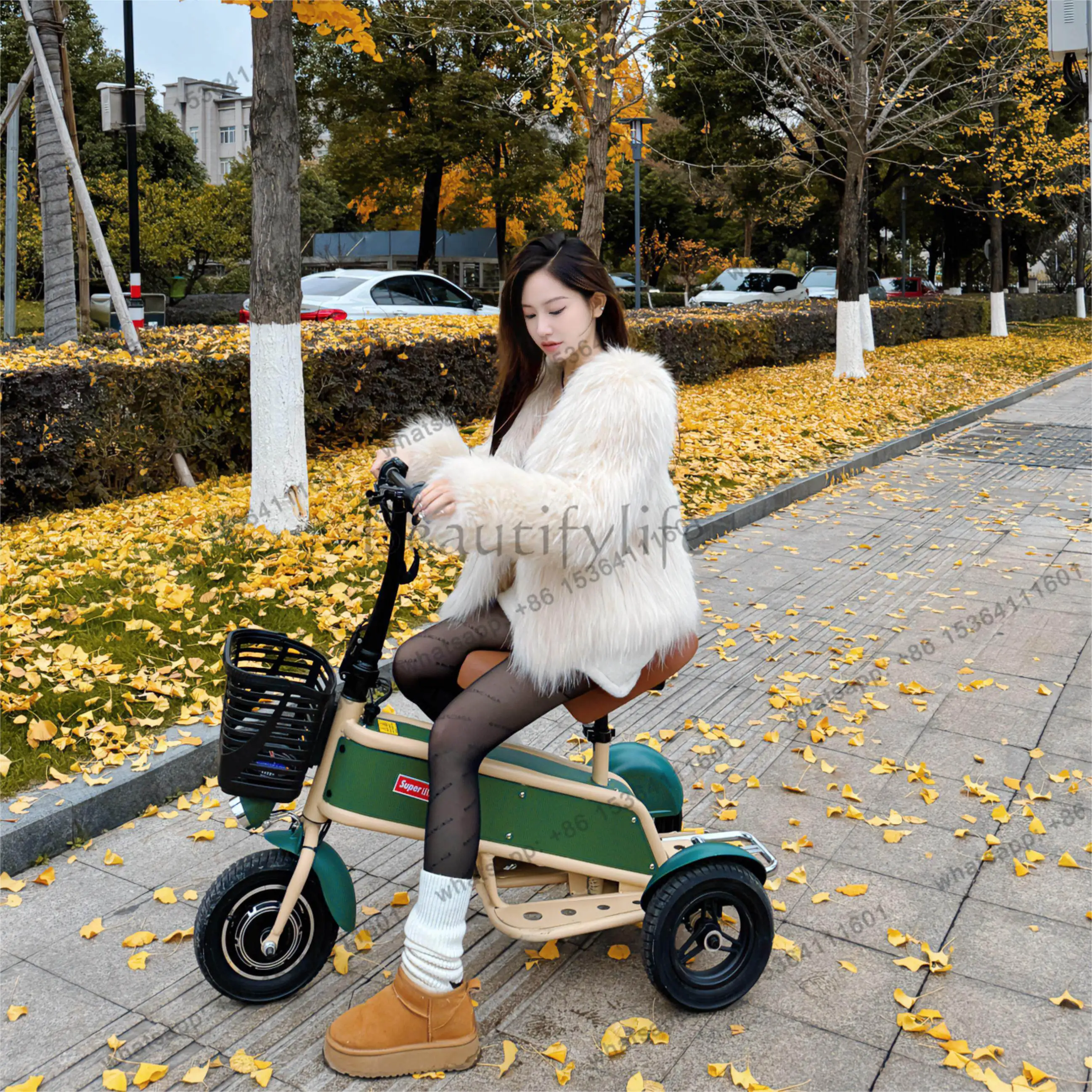 

Folding tricycle electric car small women electric skateboard adult home battery car