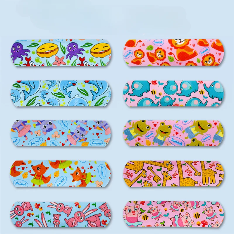 Bandes de bande dessinée avec College d'animaux pour enfants, crêpe en plâtre non transparent, patch transparent, Kawaii, 120 pièces par ensemble