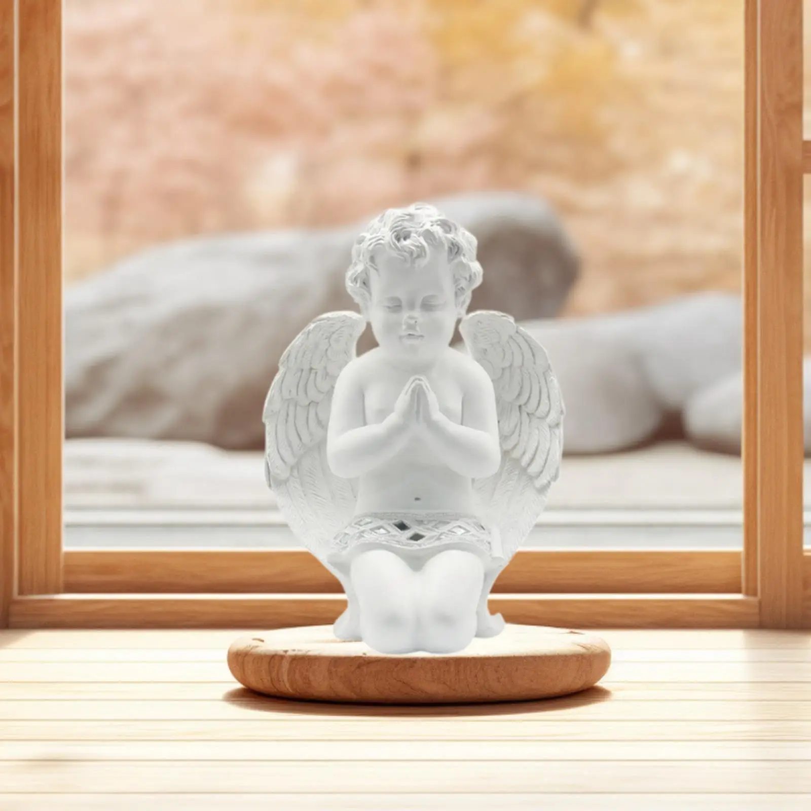 Statue de Chérubin Prier à Genoux, Figurine de Bébé Ange pour Bureau Nik