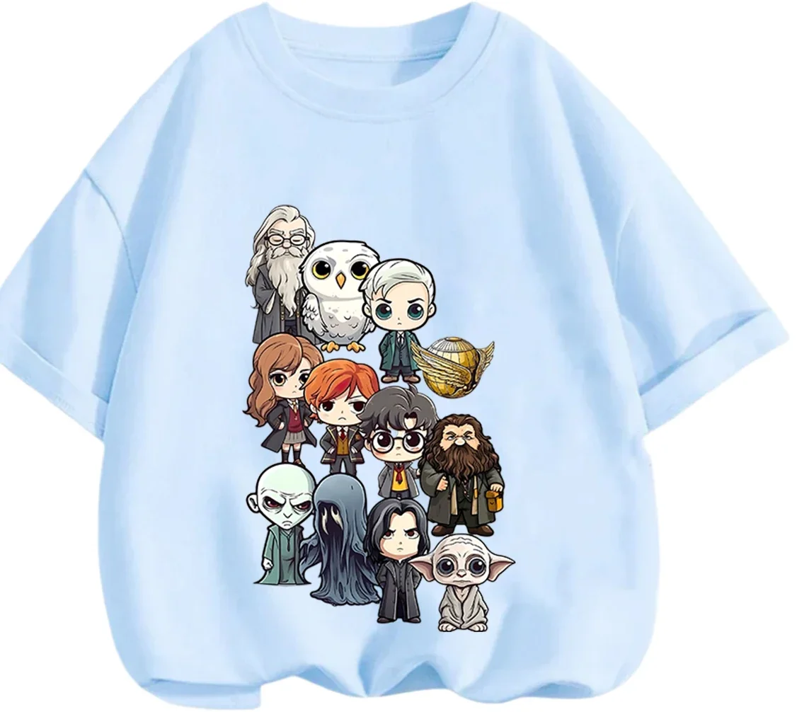 Sweet Kawaii Harry Potter Print Tee Summer Comfortable Casual Daily Wear Boys Girls 3 14 view 3