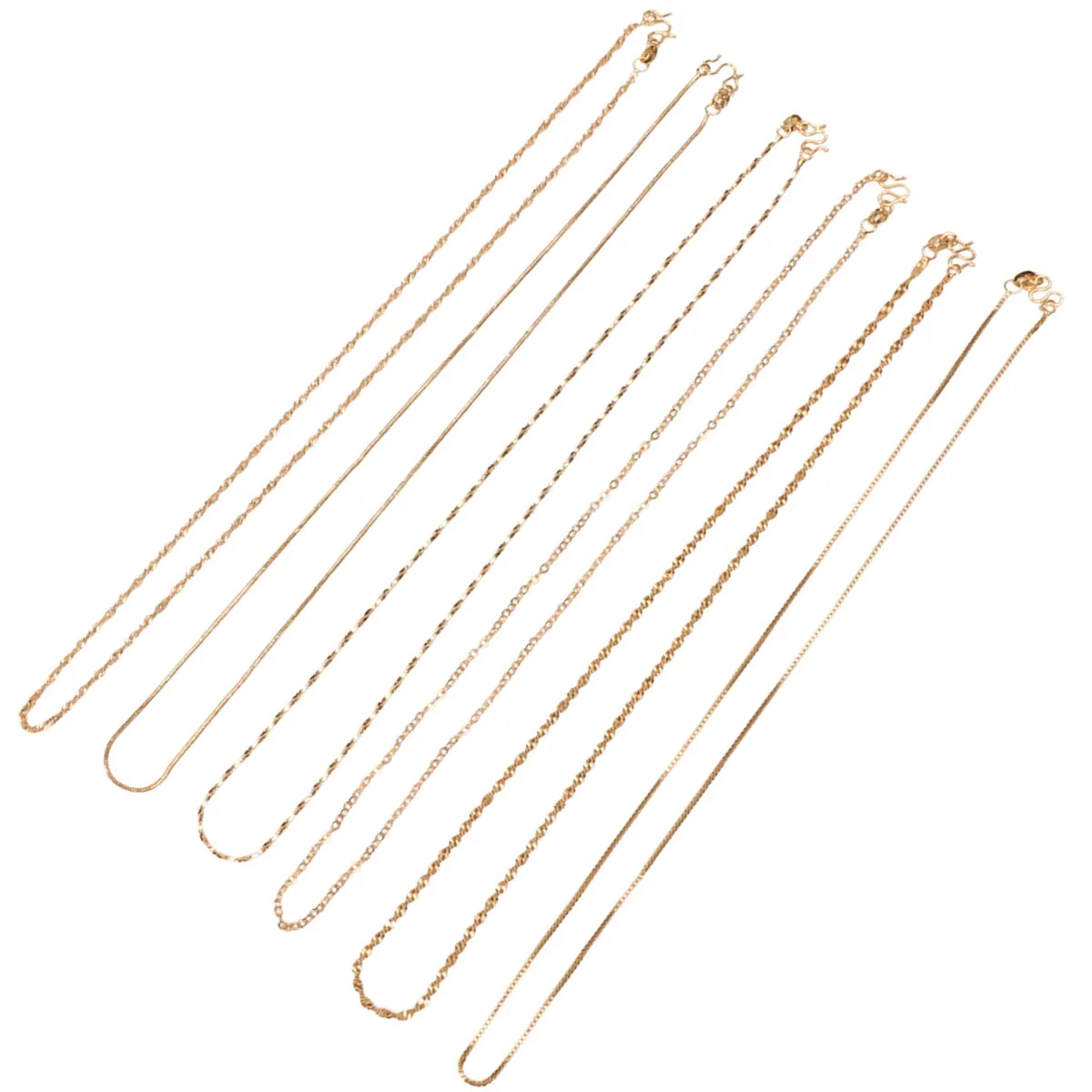 

6pcs Golden Metal Necklace Chains Simple Elegant Fashion Women Jewelry Making Supplies Stainless Steel Pendants
