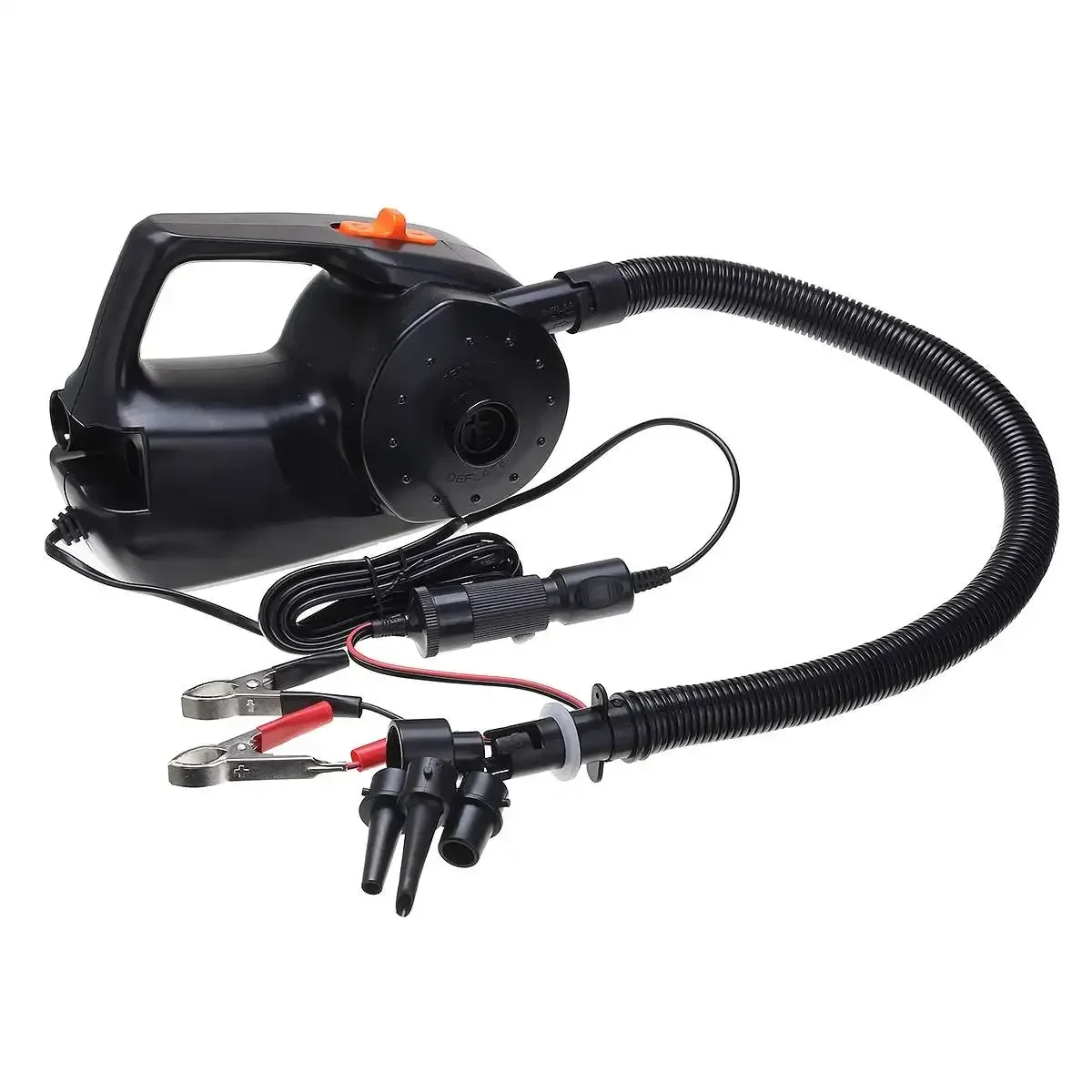 

12V 100W Car Rechargable Pump Electric Inflatable Air Pump For Kayak Boat Swimming Pool Air Cushions Ball Auto Portable Blower