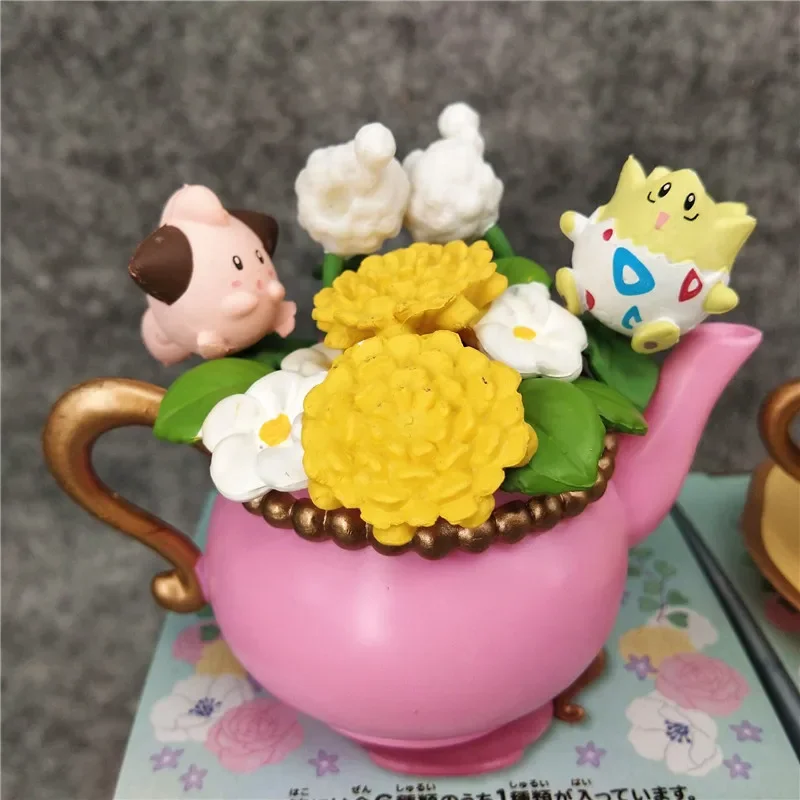

Kawaii Pokemon Floral Cup Collection 2, фигурка игрушки, декор Пикачу, загадочная слепая коробка, подарки, модель игрушки, аниме-фигурка, коллекционные украшения