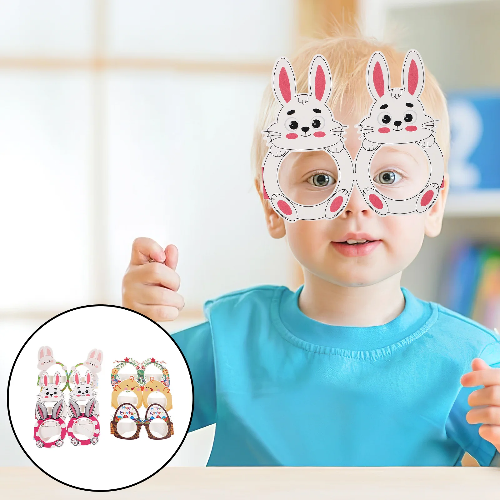 

6Pcs Bunny Paper Glasses Cute Cartoon Animal Eyewear Party Photo Props Easter Birthday Decorations Holiday Fun