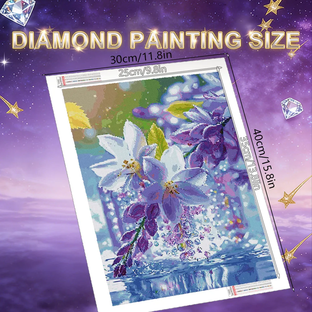 HUACAN Diamond Mosaic Adult Orchid Flower Crafts Diamond Painting New Collection Floral Wall Deor Rhinestones 5d Diy