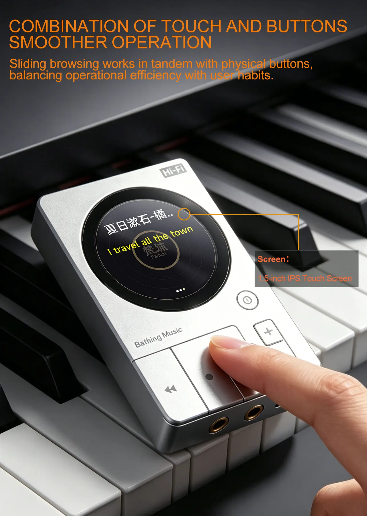 HiFi-Musik-MP3-Player Bluetooth 5.3 Verlustfreier MP3 FLAC APE DSD256 DAC 1,5" IPS-Touchscreen OTG-Funktion Tragbarer Walkman ES9018 – Detail 5