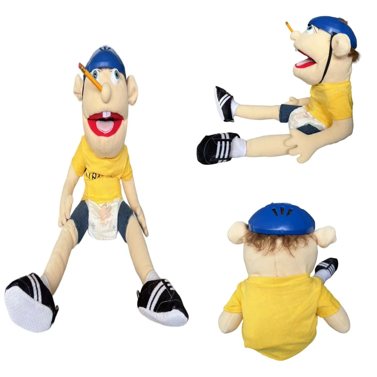 60cm Jeffy Hand Puppet Cartoon Pluszowa zabawka Wypchana lalka Miękka figurka Poduszka do spania Edukacyjny domek do zabawy Prezent urodzinowy dla fanów