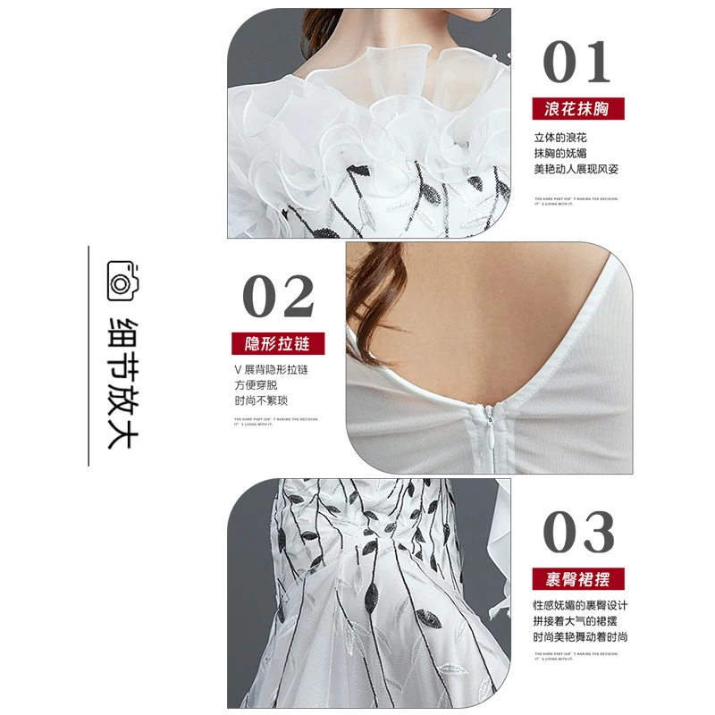 فستان نسائي حديث لقاعة الرقص والفالس والرقص الاجتماعي والرقص المربع فستان كبير متأرجح أداء المنافسة