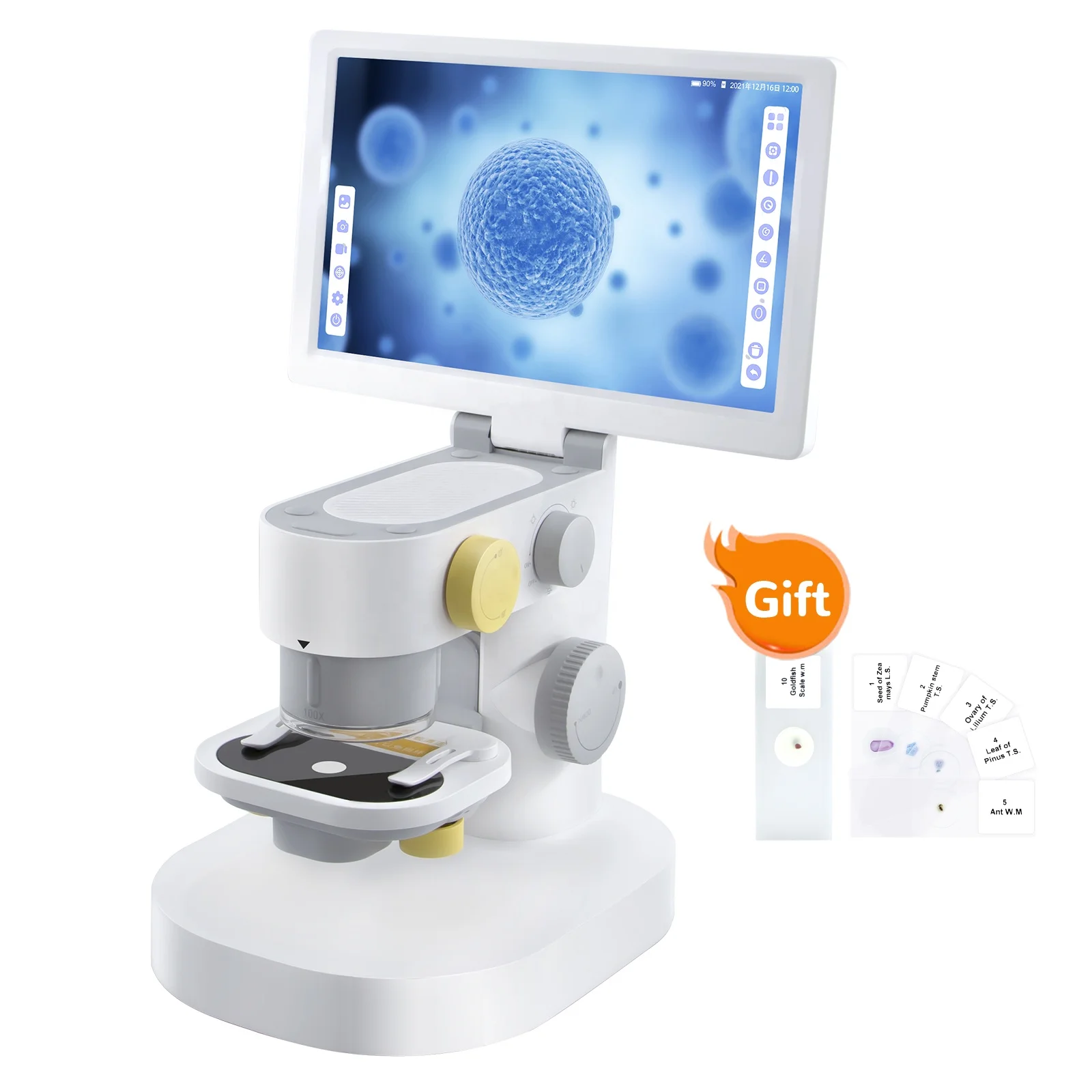 

Microlong Factory 2022 New 9 Inch Stereo Microscope Trinocular with Touch Screen OEM ODM Biological Microscope