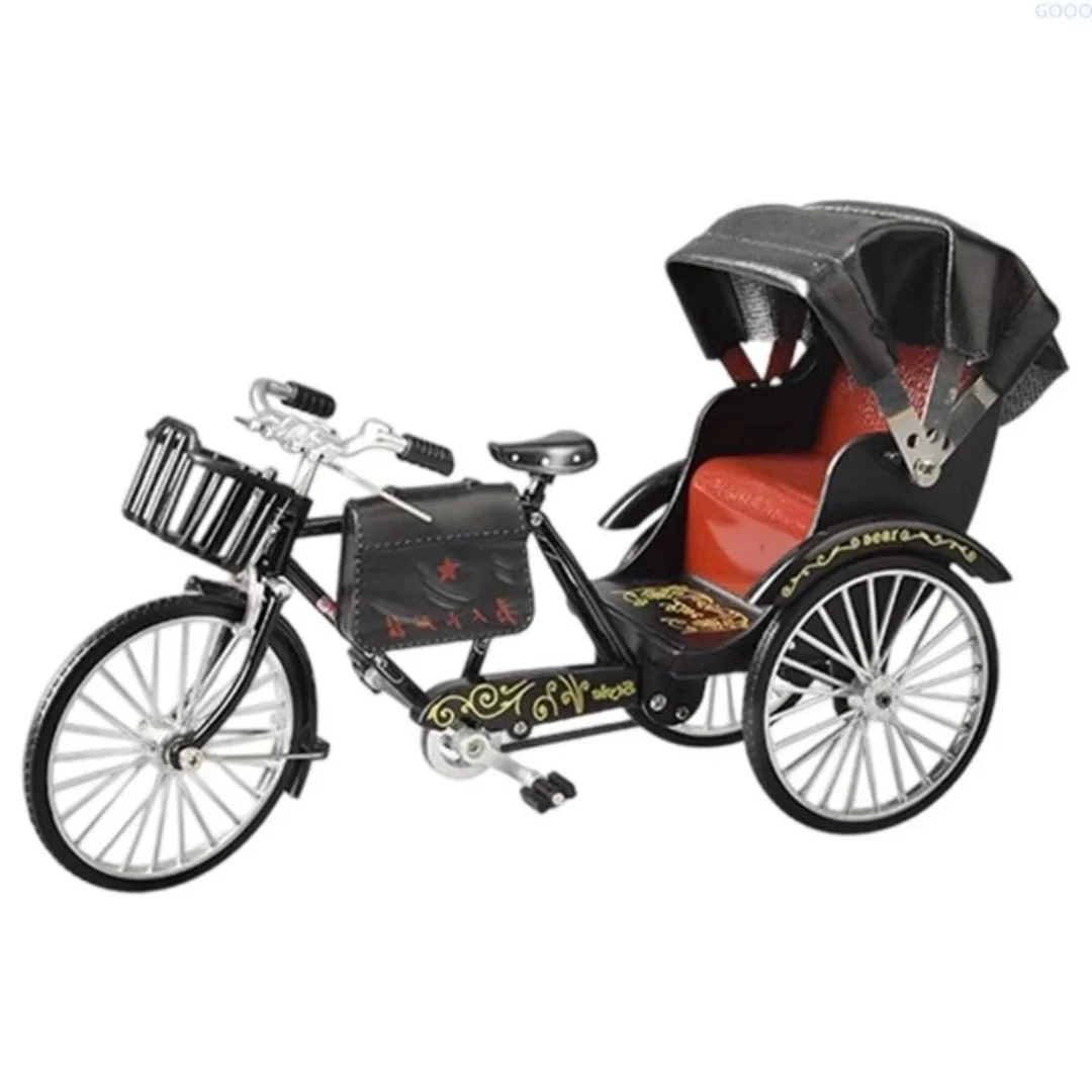 앤티크 자전거 올드 릭샤 모델 올드 레트로 전시품 수집품 테이블 장식 삼륜차 생일 서프라이즈 선물 어린이 장난감