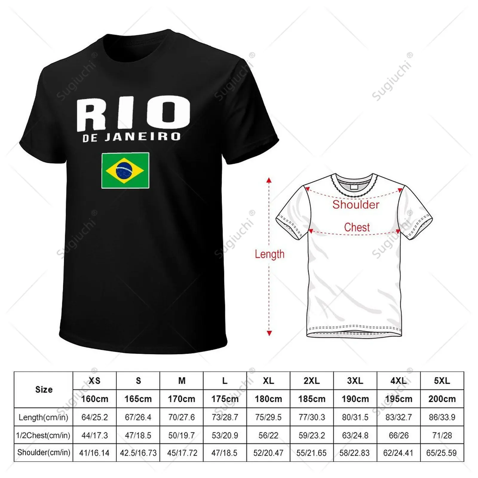 Unisex Men Rio De Janeiro Brazil Brasil Souvenir Tshirt Tees T Shirts Women Boys 100% Cotton T-Shirt