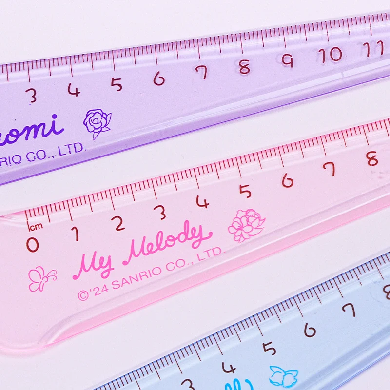 18pcs/lot Sanrio Kuromi Melody Cinnamoroll Ruler Creative Drawing Tool Bookmark Promotional Stationery Gift School Supplies