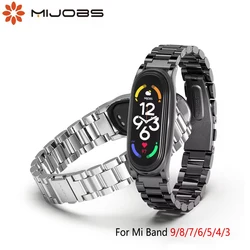 Metallarmband für Mi Band 9 8 7 6 5 4 Edelstahlarmband für Xiao mi Mi Band 9 Armband für Mi Band 8 Mi Band 7 Armbandzubehör