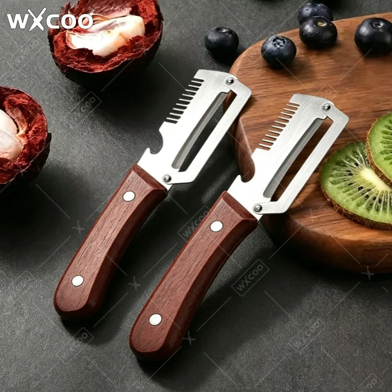 WXCOO Stainless Steel Vegetable Peeler MultiFunction Peeler Onion Fruit Slicer 2-in-1 Peeler Kitchen-Specific Bottle Opener