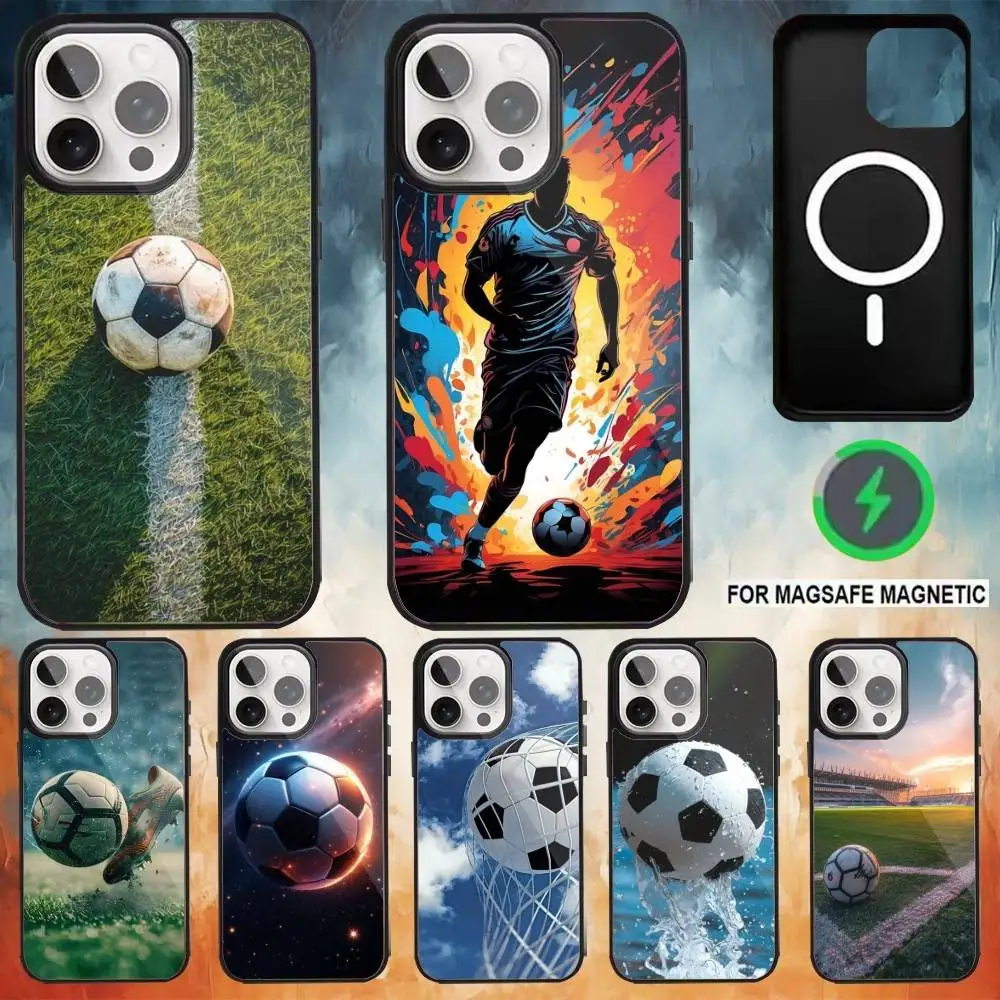

Football Sport Phone Case For iPhone17,16,15,14,13,12,11 Plus,Pro Max Magnetic Magsafe Wireless Charging