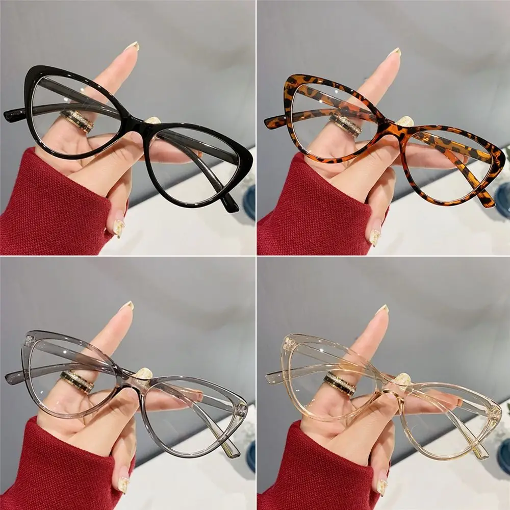 Retro Transparent Anti-UV Blue Rays Glasses Big Frame Round Computer Goggles Leopard Eyeglasses Women