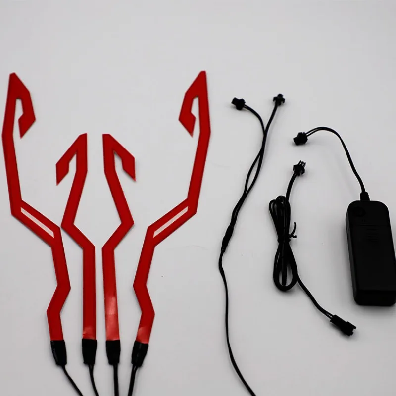 Motorhelm Lichtgevende strip Lichtstrip Eén ondersteuning Vier helmlichtbatterij