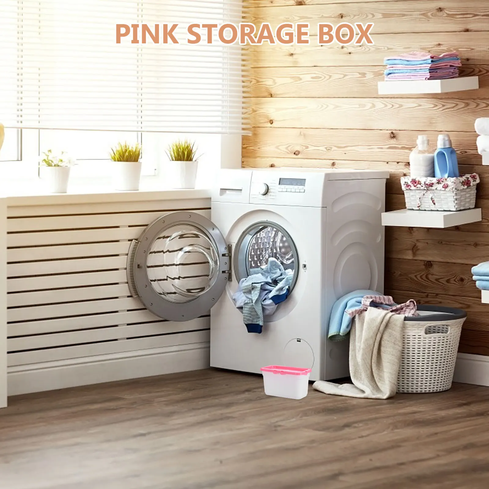 

Laundry Beads Storage Box Bins Lids Powder Container Jars Glass PP Transparent Space Saving Compact Organizer Household