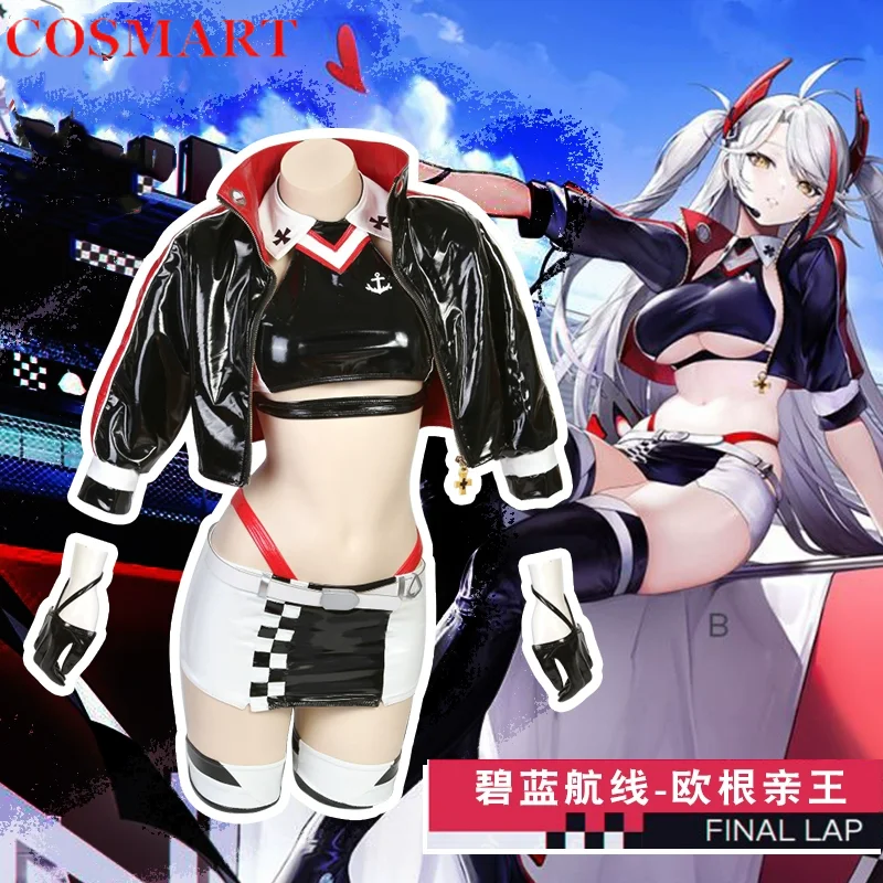 COSMART Azur Lane Prinz Eugen  Racing Suits Cosplay Costume Cos Game Anime Party Uniform Hallowen Play Role Clothes Clothing