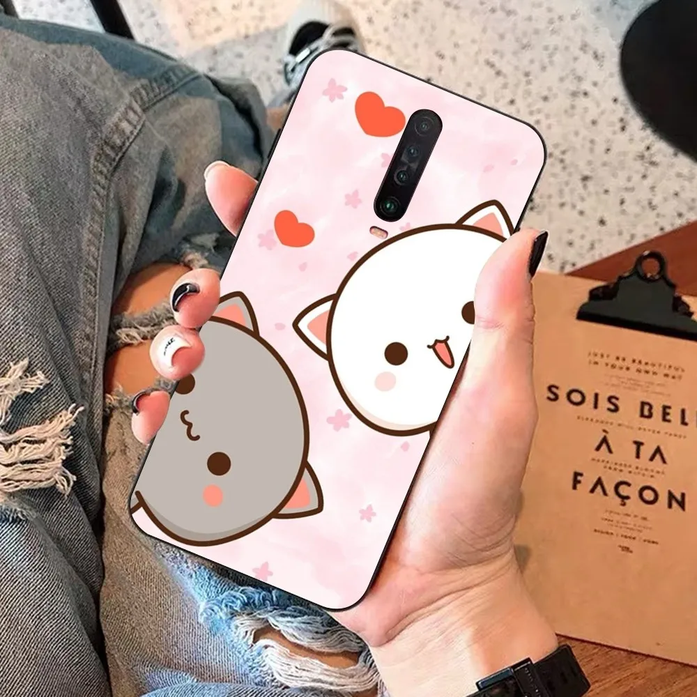 Cartoon Peach Mochi Cat Phone Case For Redmi 5 6 7 8 9 10 Plus Pro 6 7 8 9 A GO K20 K30 K40 Pro Plus F3 Fundas