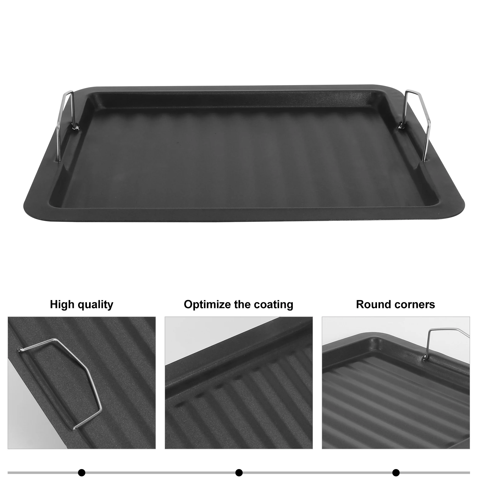 

Griddle Bakeware Non Stick Grill Pan Non-stick Frying Barbecue Portable Camping Grilling Black for