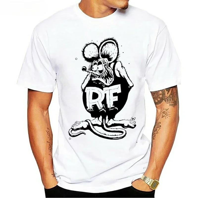 Comfortable t shirtCasual Short Sleeve TEE Classic tee Rat Fink T Shirt Dragster raceway Summer MenS fashion Tee