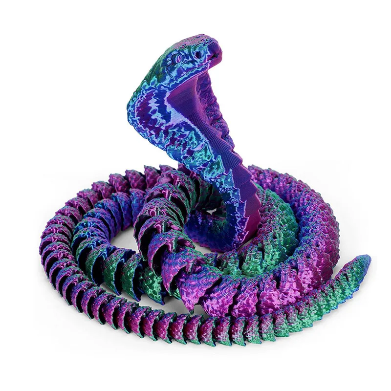 3D Printed Snake Movable Joint Simulation Snake Figurine Creative Home Office Desktop Ornament  Home Decor 2025 New Year Gifts