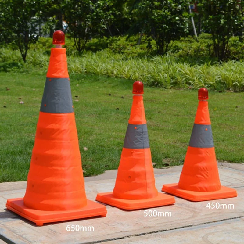 Foldable Traffic Reflective Safety Cone with LED Lights