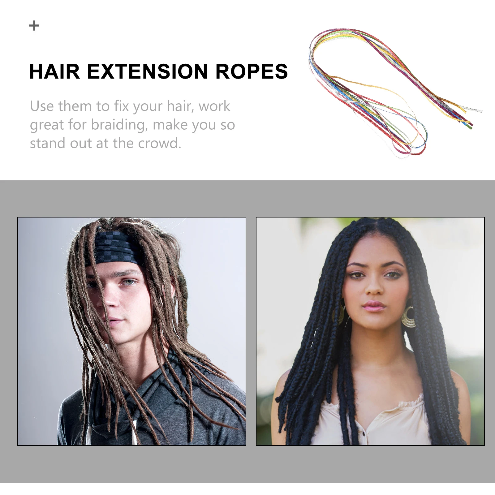 

6Pcs Premium Hair Extension Ropes for All Hair Types Textures Styles Braids Dreadlocks Braid Accessories Braiding Accessories