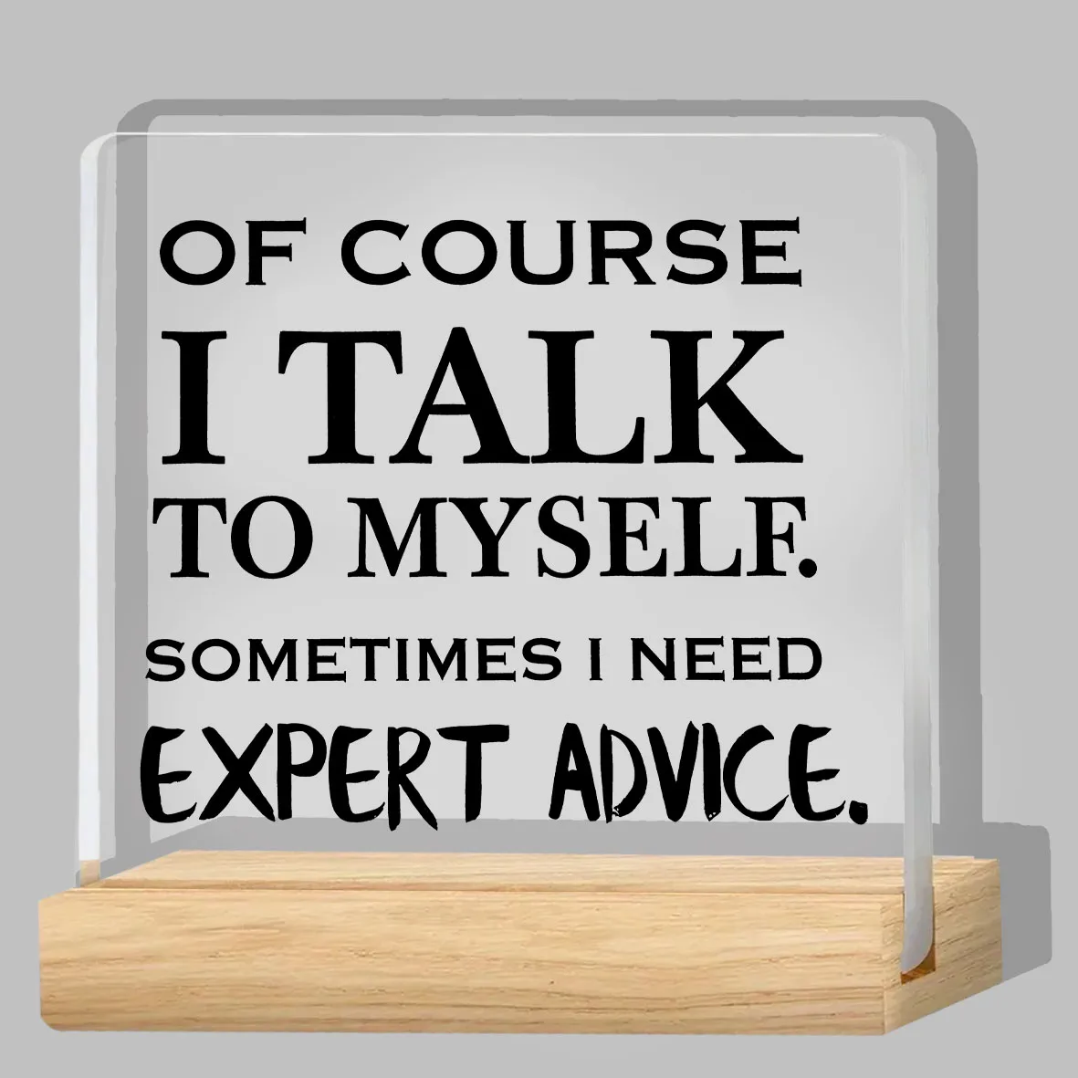 Of Course I Talk to Myself Sometimes I Need Expert Advice Desk Acrylic Sign Acrylic Plaque Home Office Room Decoration Gift ﻿