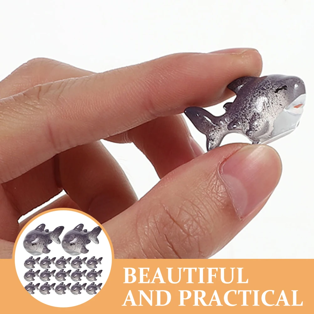 

30pcs Miniature Shark Statue Resin Figurines Bonsai Ornament Ocean Animal Decor Tiny Sharks Garden Landscape Photograph Props