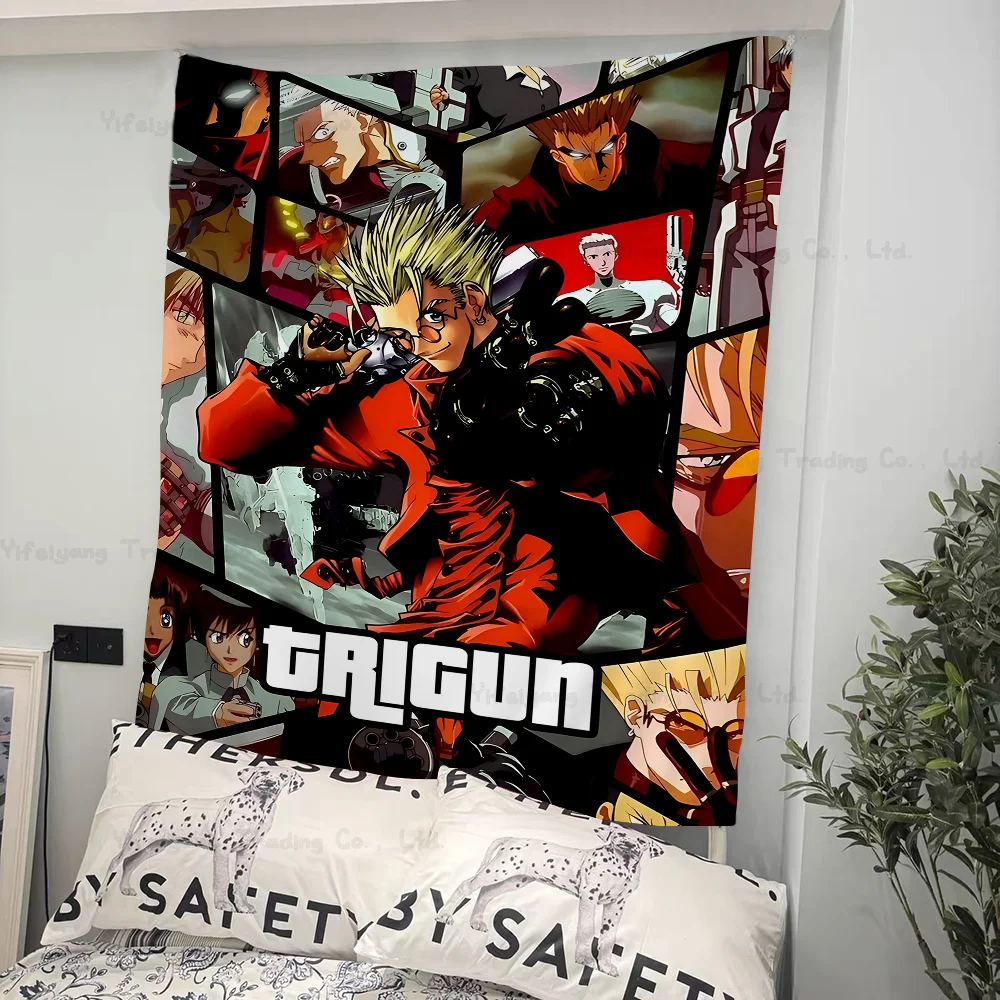 Anime Trigun Printed Large Wall Tapestry Art Science Fiction Room Home Decor Decor Blanket