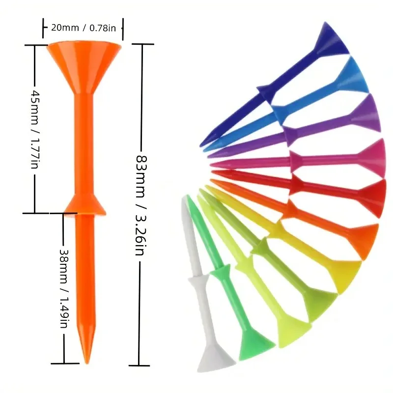 50 قطعة كأس نبيذ الجولف أوتاد كرات بلاستيكية متعددة الألوان للرياضة حجم 83 مللي متر جولف ألوان مختلفة جولف كأس للنبيذ الوتد #6