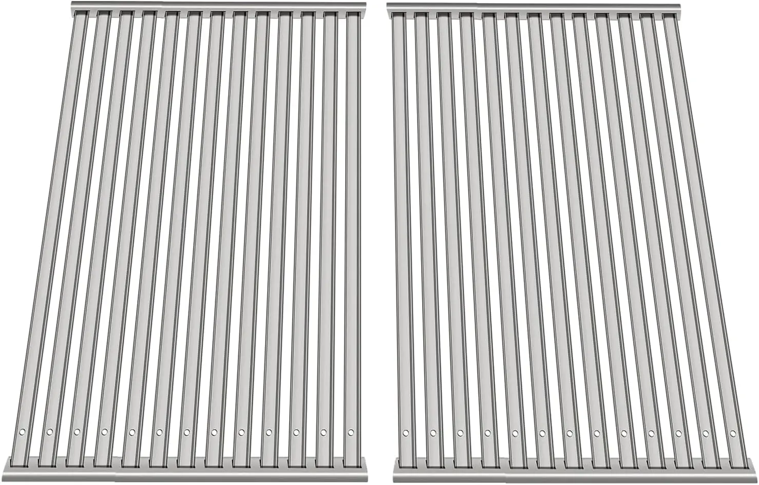 2-Pack Stainless Steel Gas Grill Cooking Grates, Replacement BBQ Grates for Patio II and Compatible Outdoor Gas Grills, Durable Barbecue Cooking Accessories