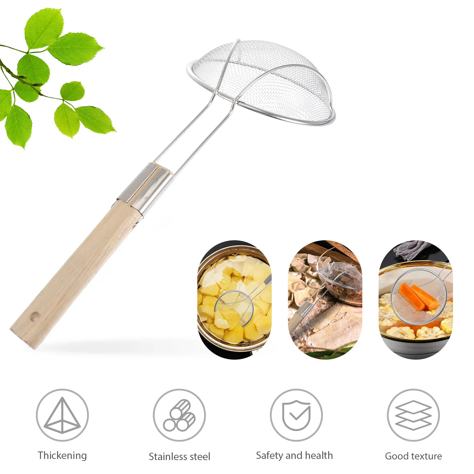 

Stainless Steel Long Handle Slotted Spoon Fry Egg Noodles Soup Strainer Kitchen Tool Heat Resistant Easy Clean Household