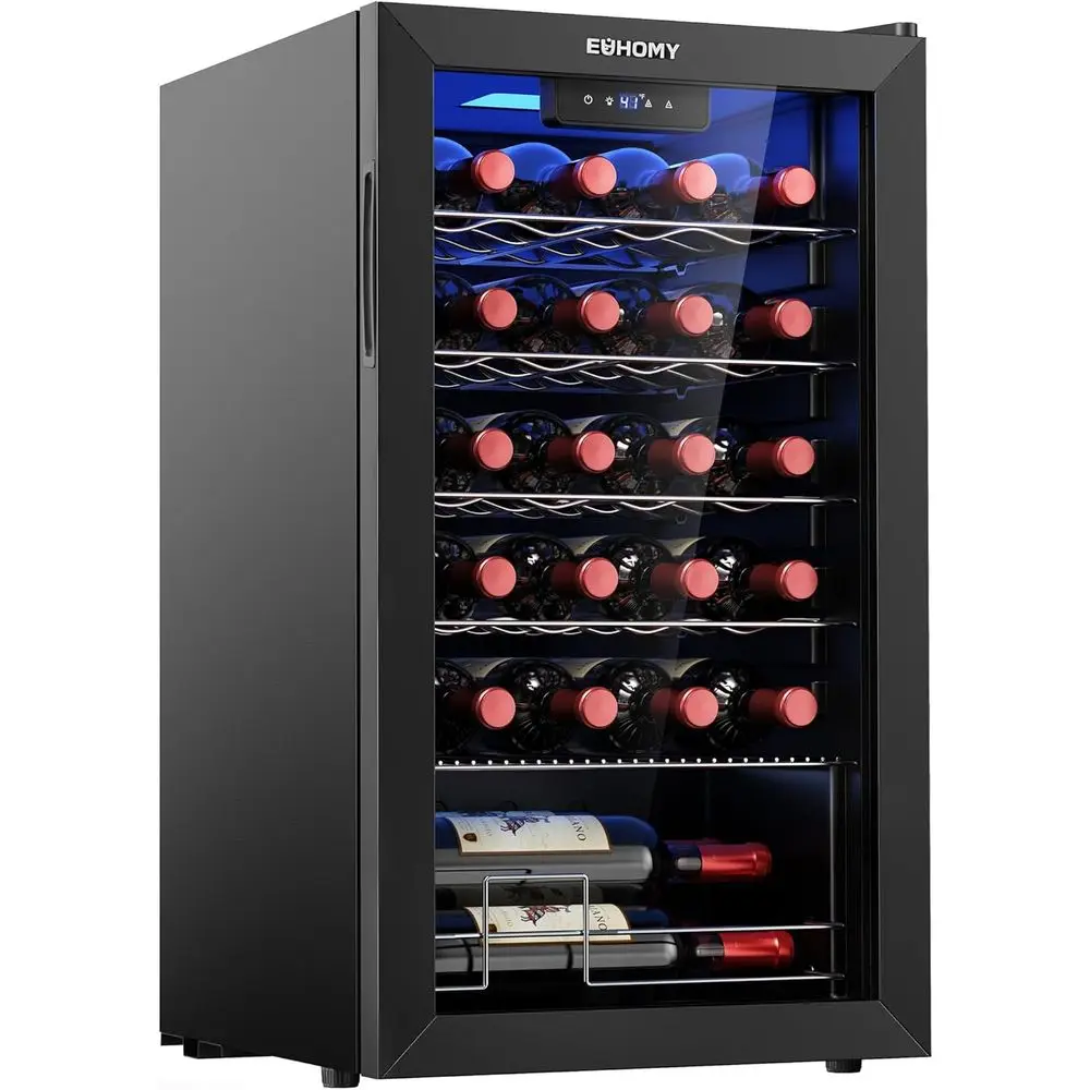 

Винный холодильник на 25 бутылок с регулируемой температурой, цифровым управлением и стеклянной дверцей