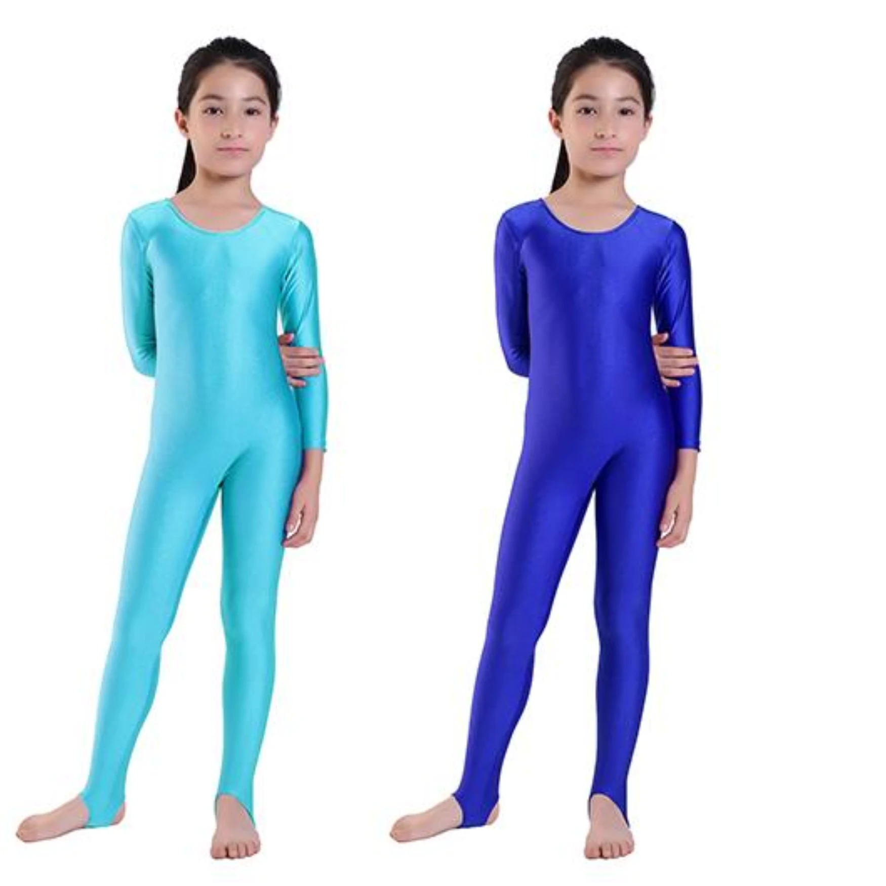 SPEERISE filles Ballet danse Unitard filles étrier gymnastique corps complet justaucorps à manches longues Body enfants combinaison porter