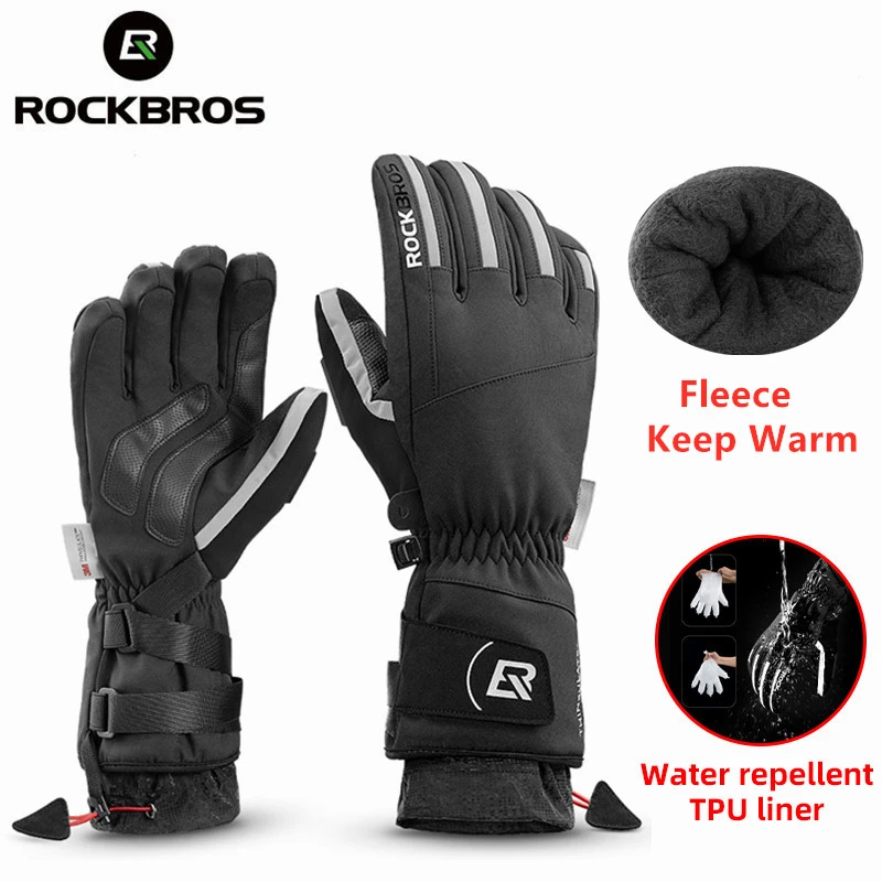 ROCKBROS Rękawiczki narciarskie Rękawiczki snowboardowe Skuter śnieżny Motocykl Jazda na motocyklu Rękawiczki zimowe Wiatroszczelne Wodoodporne Rękawiczki śnieżne unisex