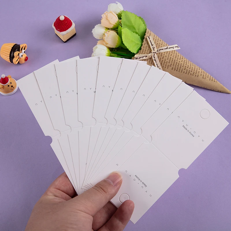 50pcs White Cardboard Fold Over Hang Tags