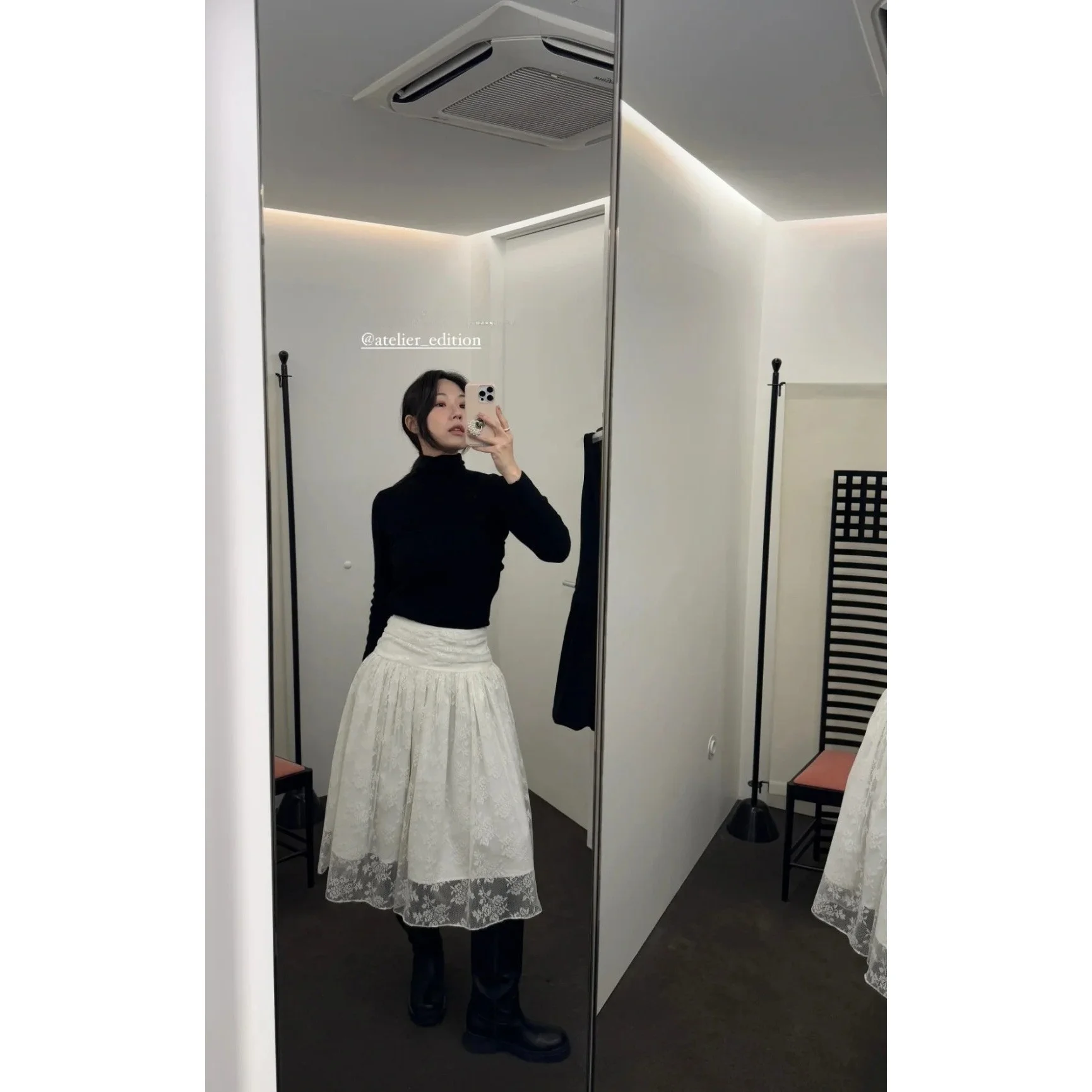 

Юбка с высокой талией и кружевом, модель Atelier Edition, весна 2026, молодежная модная юбка с воланами, свободный крой, китайское производство