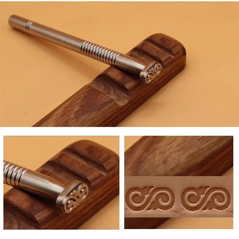 

K113 304 Stainless Steel Leather Stamp Tool For Veg Tanned Leather - Traditional Pattern Combo 12x6mm