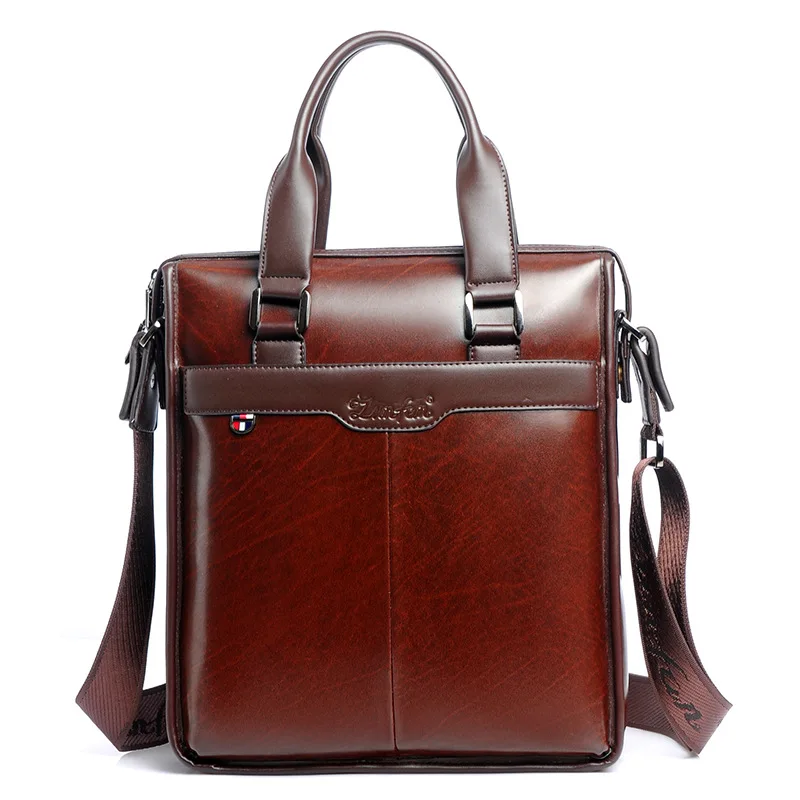 Imagem -05 - Maleta Masculina de Couro Rachado Bolsa de Ombro Bolsa de Luxo Bolsa Mensageiro Bolsa Vertical Bolsa de Viagem 2024