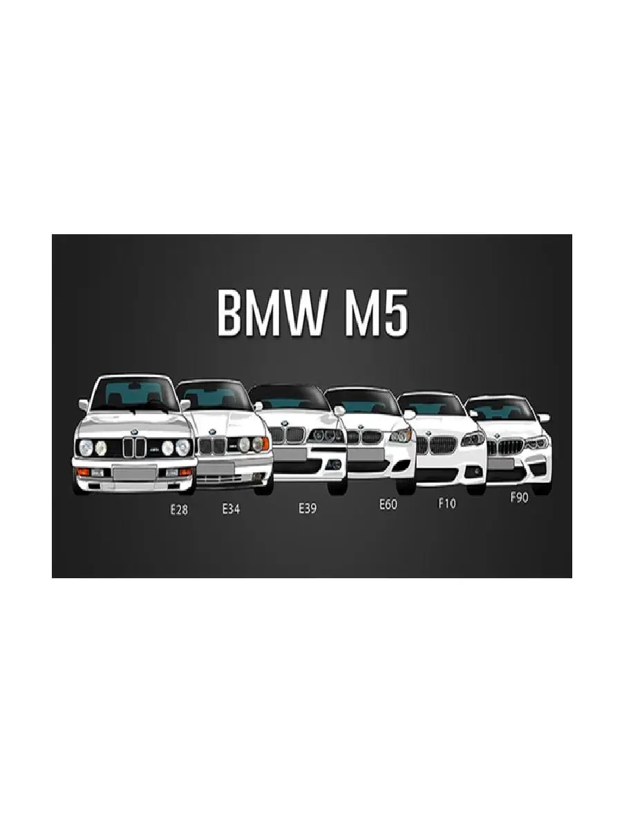 BMW M3 M5 Sport Car Canvas Print, HD Wall Art Poster, Unframed White Racing Car Picture for Living Room Decor