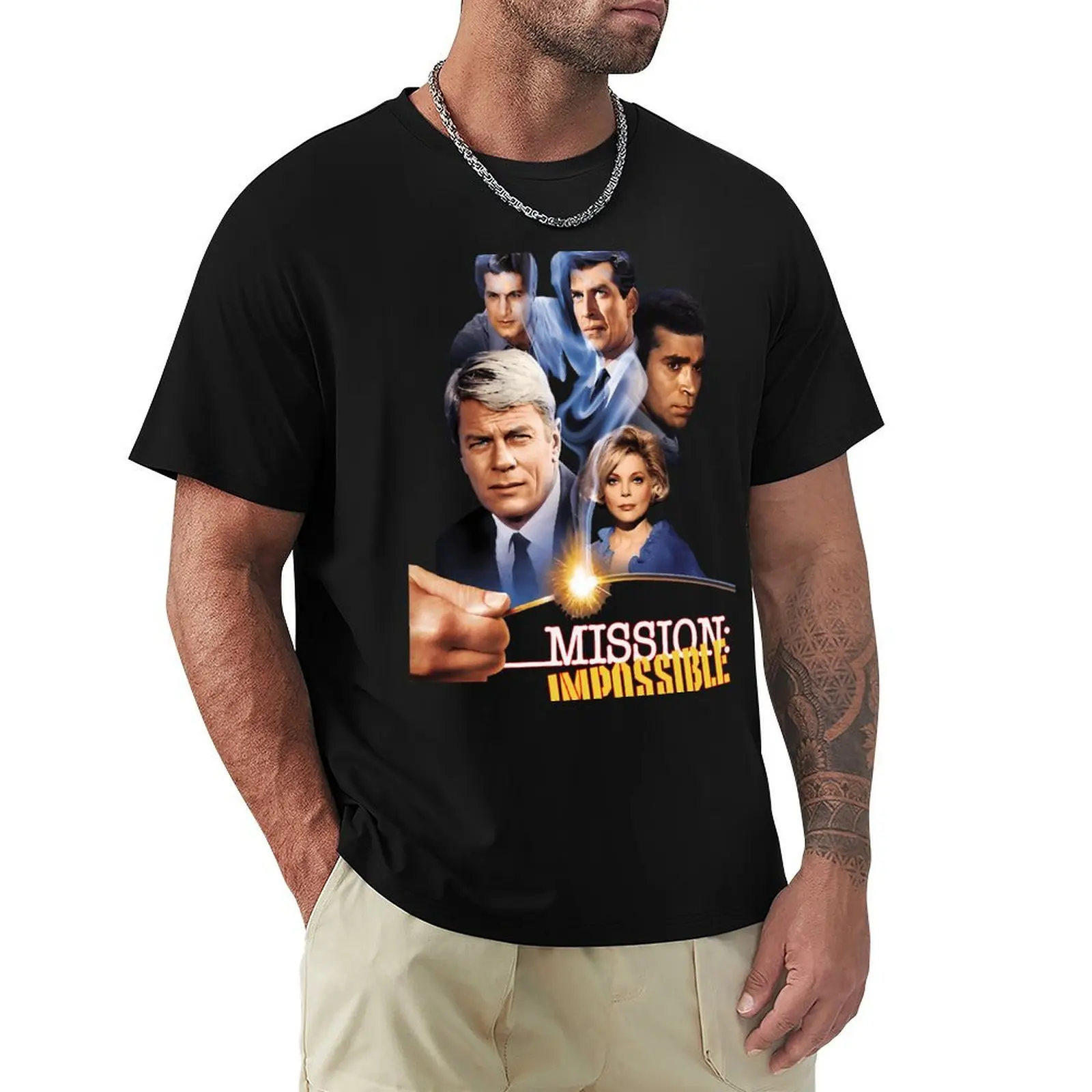 Retro Impossible Mission 60s Cast Tribute T-Shirt Breathable Mesh Panel T-Shirt