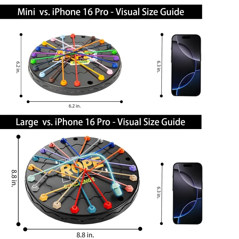 ロープのもつれ解消チャレンジ1個、子供向け教育玩具、論理力と集中力の向上、インタラクティブな親子アクティビティに最適