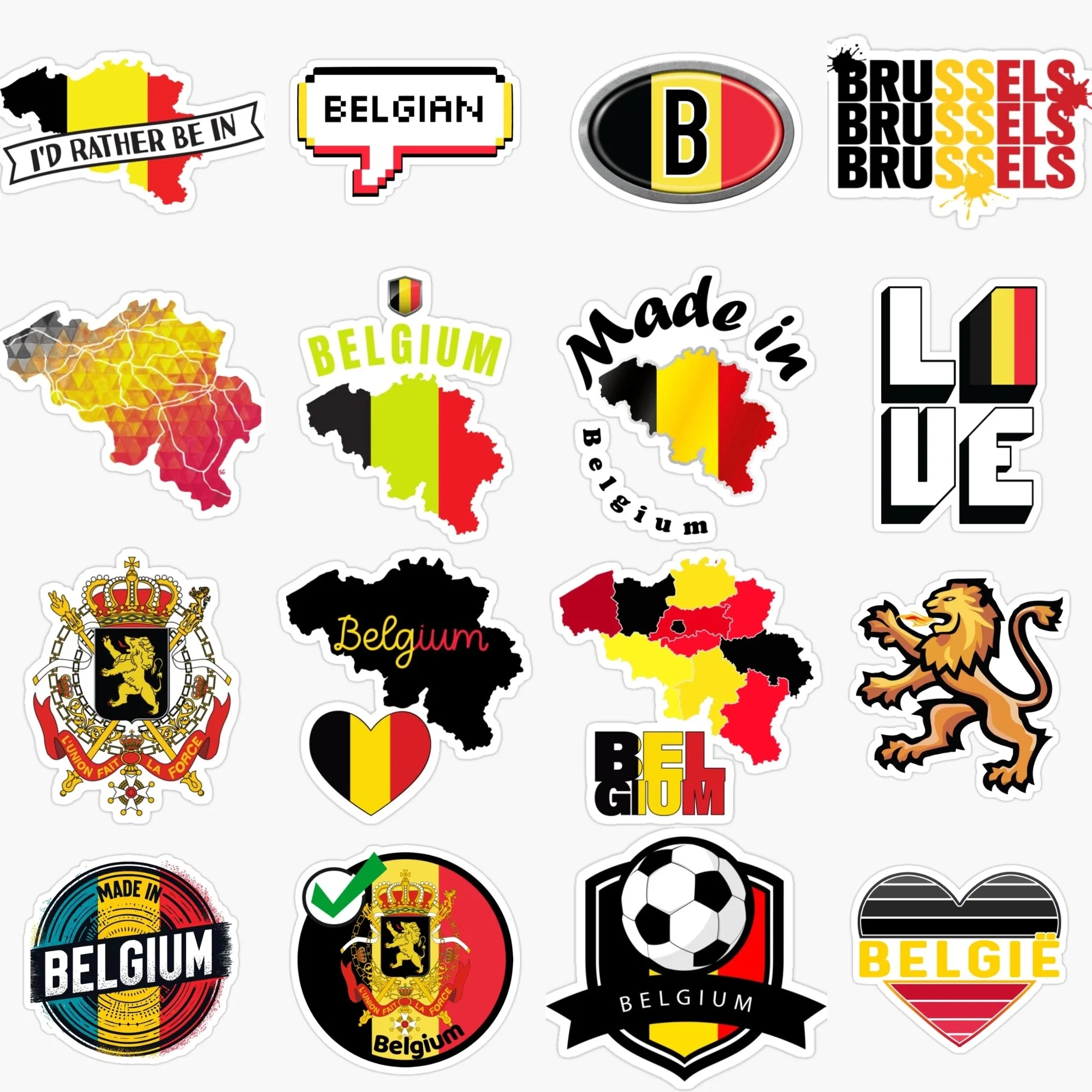 

Belgium B Flag Map Emblem Creative PVC Sticker for Decorate Car Van Truck Bicycle Bumper Fridge Wall Window Decal Accessories